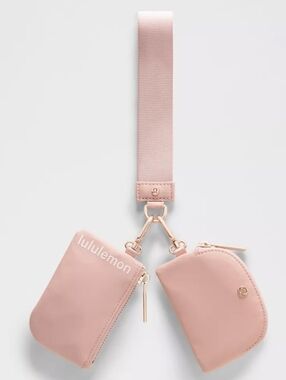 lululemon athletica Dual Pouch Wristlet Tea Rose Parfait Pink NWT